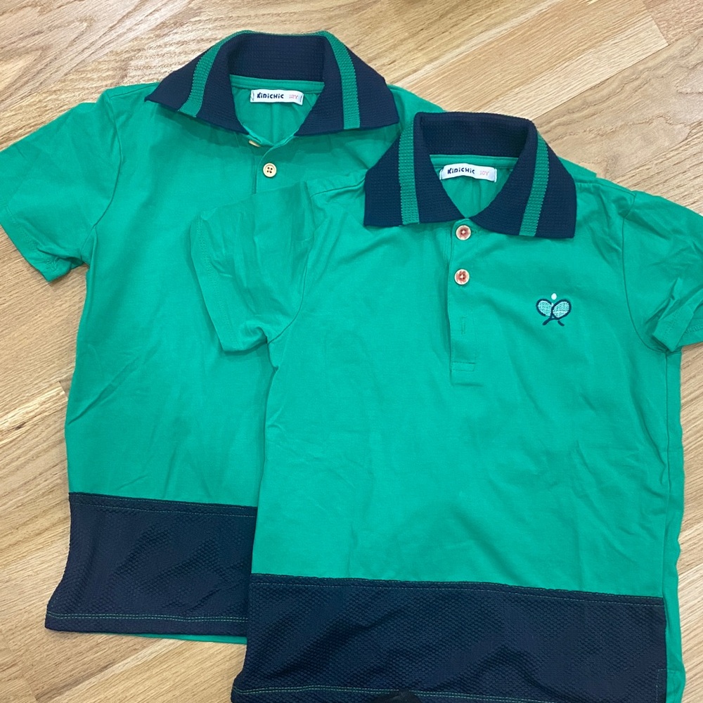 Boys Polo in Green and Navy